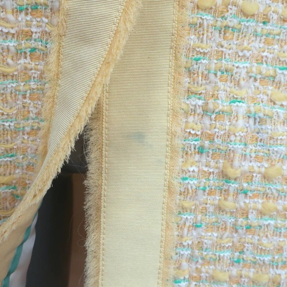 Marc Jacobs Tweed Coat Light Yellow Virgin Wool Size 2 - Picture 2 of 8